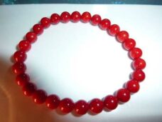 Bracelet en corail rouge perles rondes 6mm