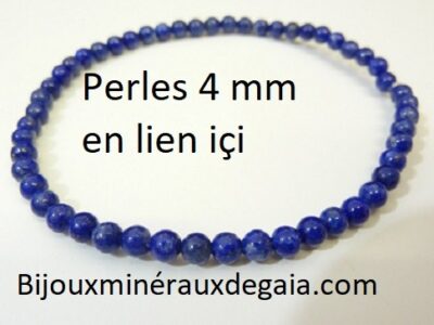 Bracelet lapis lazuli perles rondes 4 mm