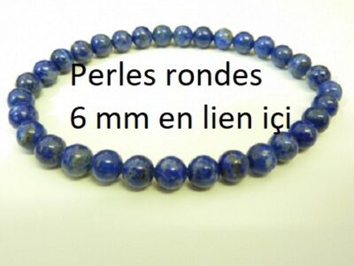 bracelet lapis lazuli perles rondes 6 mm
