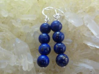 Boucles d'oreilles lapis lazuli-Perles rondes 6 mm