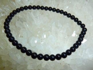 Bracelet tourmaline noire perles rondes 4mm