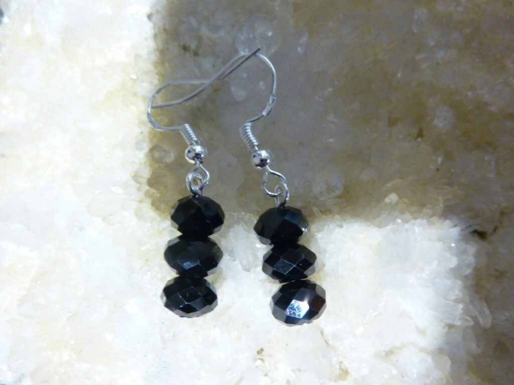 BOUCLES D’OREILLES PROTECTION SPINELLE NOIR