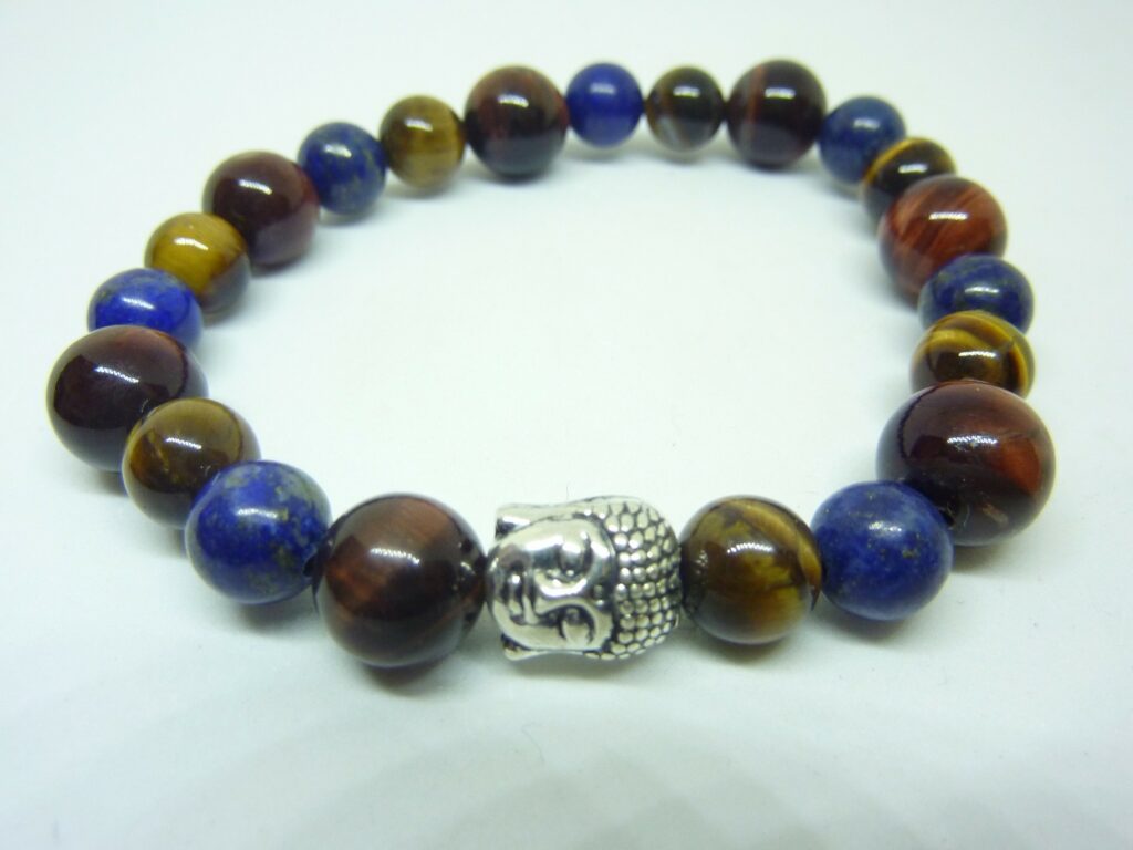 BRACELET PROTECTION: OEIL DE TIGRE,OEIL DE TAUREAU,LAPIS LAZULI