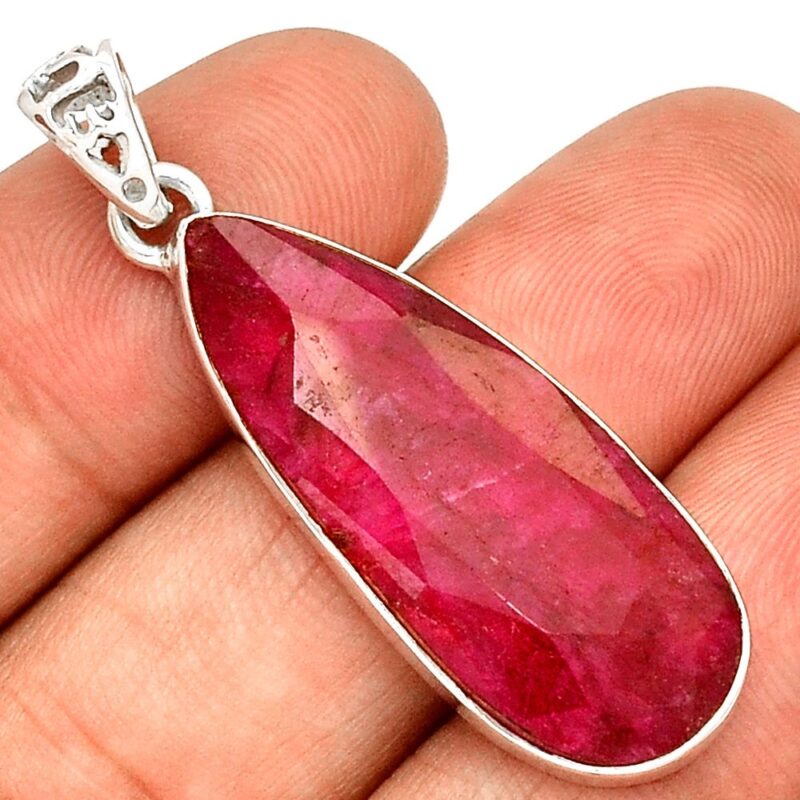 PENDENTIF RUBIS MONTURE ARGENT 925 REF 9763