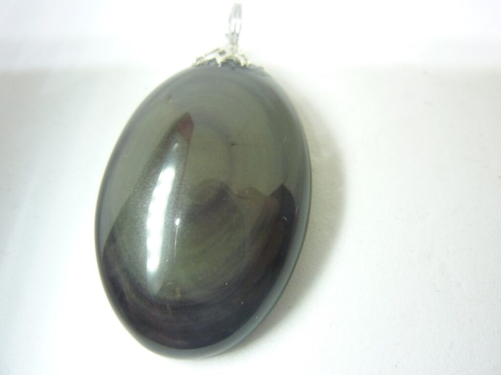 Pendentif protection obsidienne oeil celeste ref 5386