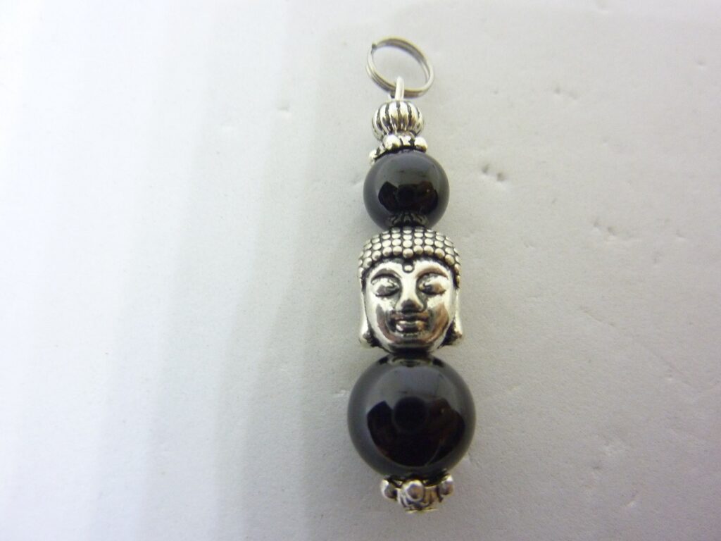 PENDENTIF SPINELLE NOIR 10-8 MM PROTECTION BOUDDHA