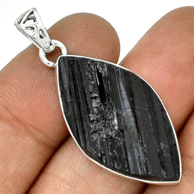 PENDENTIF PROTECTION SHUNGITE MONTURE ARGENT 925 ref 9438