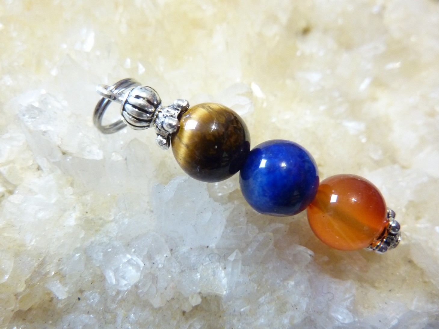 Pendentif lapis lazuli,cornaline,oeil de tigre – Image 2