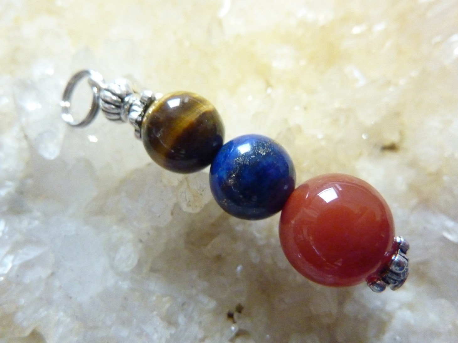 Pendentif lapis lazuli,cornaline,oeil de tigre – Image 2