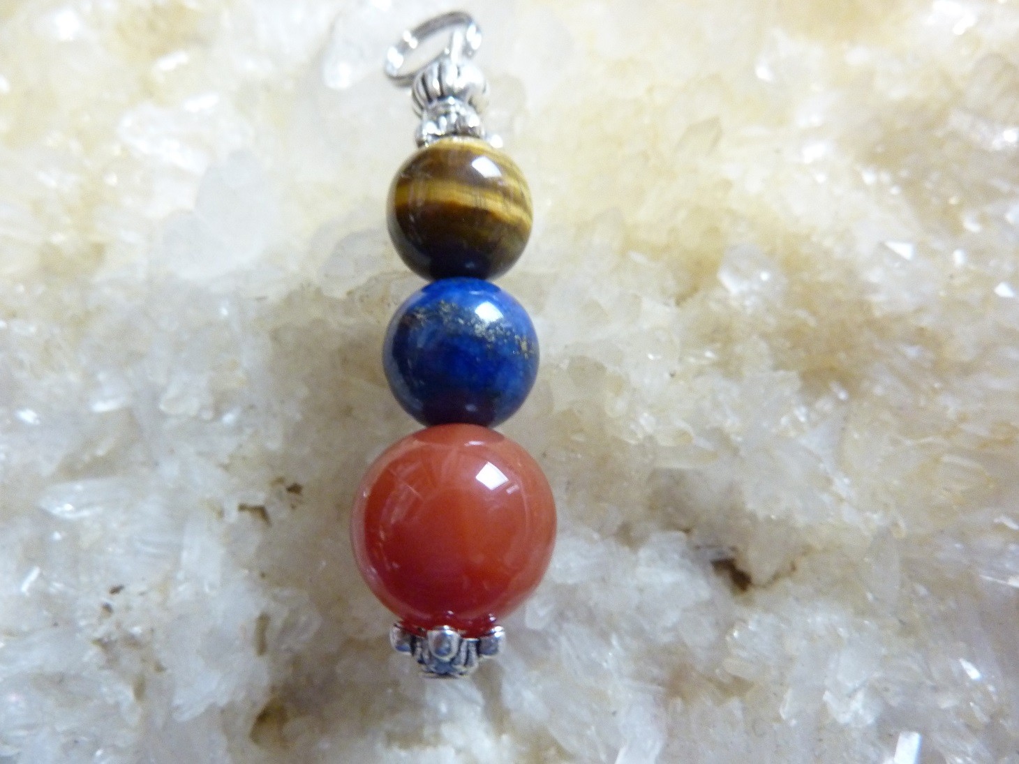 Pendentif lapis lazuli,cornaline,oeil de tigre – Image 3