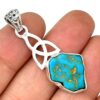 Pendentif turquoise monture en argent 925 ref 7852