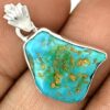 Pendentif turquoise monture en argent 925 ref 5447