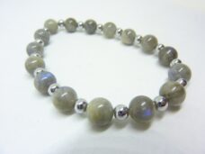 Bracelet Labradorite-Hématite-Perles rondes 8-4 mm