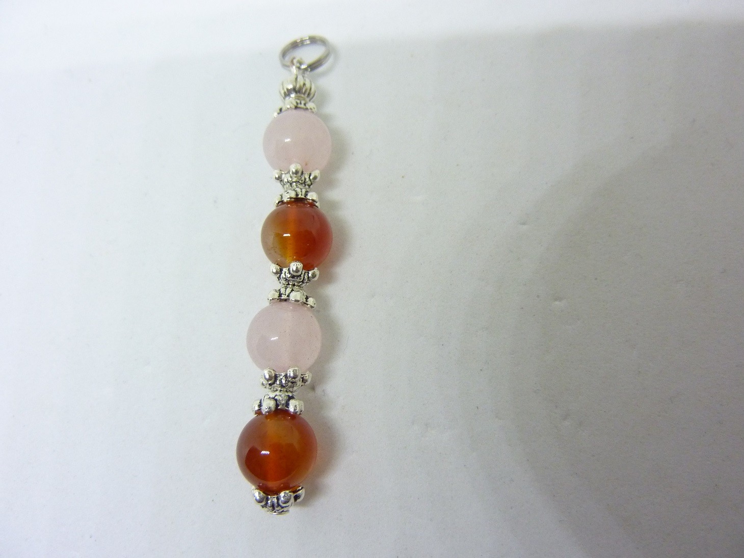 Pendentif Cornaline,Quartz rose Paix et positivité