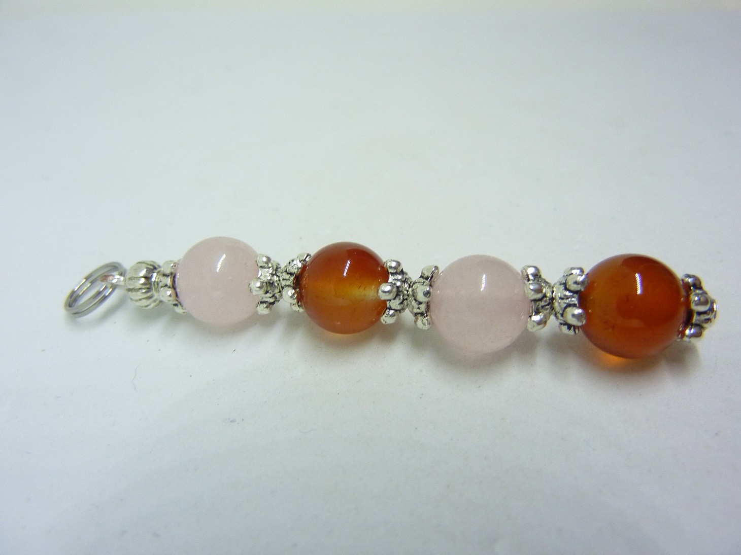 Pendentif Cornaline,Quartz rose Paix et positivité – Image 2