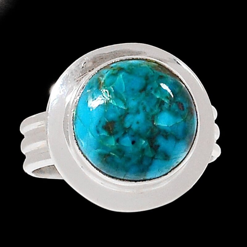 BAGUE TURQUOISE MONTURE EN ARGENT 925.TAILLE 57 3/4 REF 7713