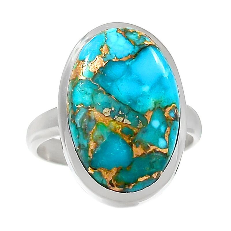 BAGUE TURQUOISE MONTURE EN ARGENT 925.TAILLE 57 3/4 REF 5649
