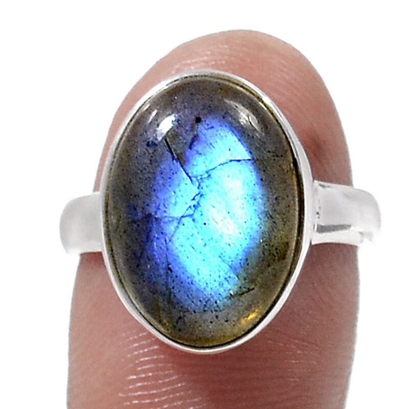 SUBLIME BAGUE EN LABRADORITE & ARGENT 925 TAILLE 52 3/4 ref 2072