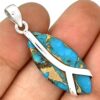 Pendentif turquoise monture en argent 925 ref 0319