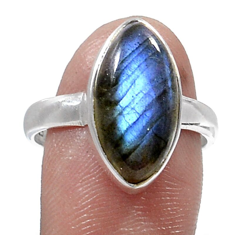 SUBLIME BAGUE EN LABRADORITE & ARGENT 925 TAILLE 58 ref 0070 – Image 4