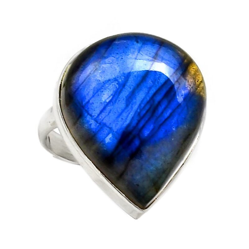 SUBLIME BAGUE EN LABRADORITE & ARGENT 925 TAILLE 56 1/2 ref 0562