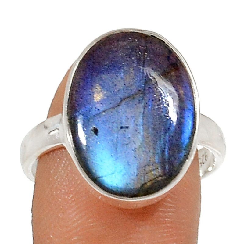 SUBLIME BAGUE EN LABRADORITE & ARGENT 925 TAILLE 60 ref 9271 – Image 4