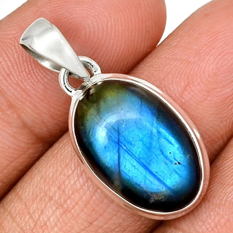 Pendentif protection labradorite Monture argent 925 ref 2810