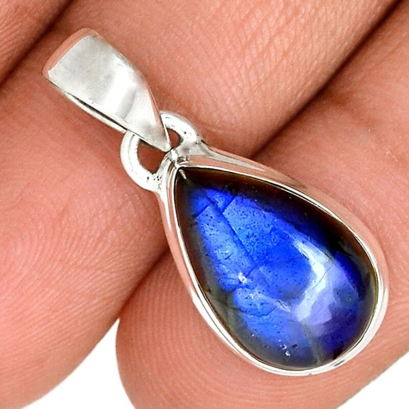 Pendentif protection labradorite Monture argent 925 ref 2584