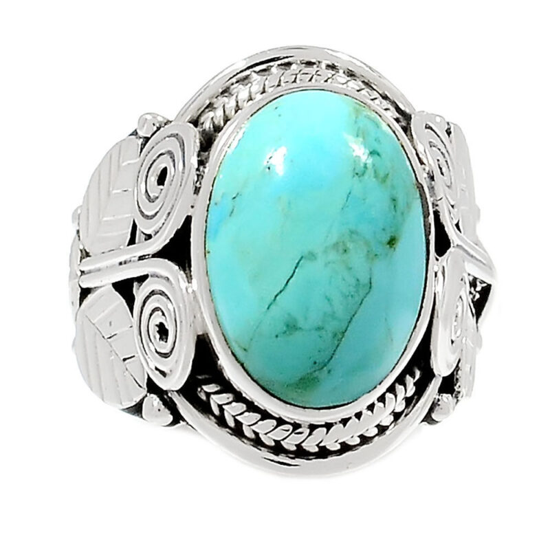 BAGUE TURQUOISE MONTURE EN ARGENT 925.TAILLE 49 3/4 REF 9866