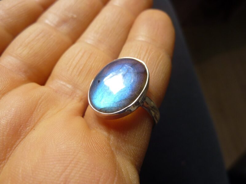 SUBLIME BAGUE EN LABRADORITE & ARGENT 925 TAILLE 60 ref 9271