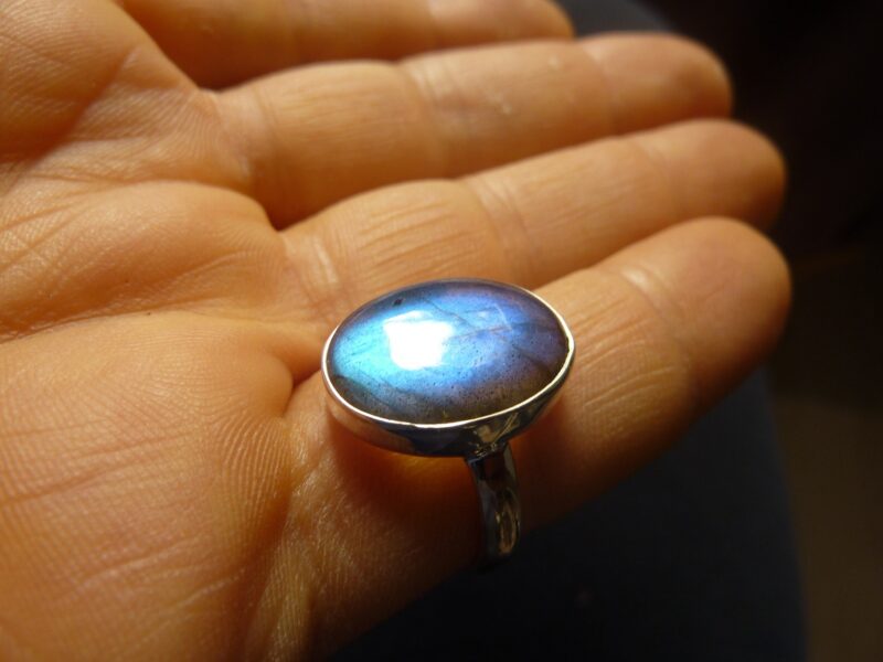 SUBLIME BAGUE EN LABRADORITE & ARGENT 925 TAILLE 60 ref 9271 – Image 3