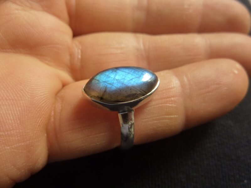 SUBLIME BAGUE EN LABRADORITE & ARGENT 925 TAILLE 58 ref 0070