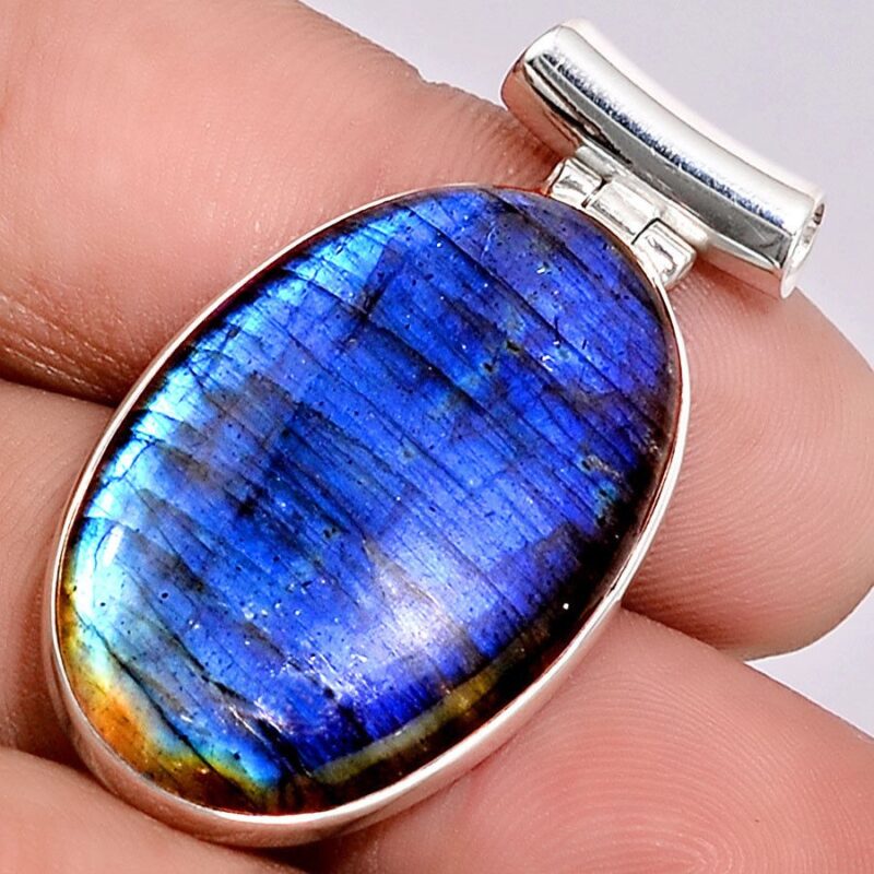 Pendentif protection labradorite monture argent 925 ref 3301