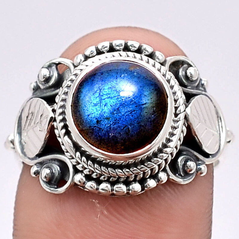 BAGUE LABRADORITE & ARGENT 925 TAILLE 57 3/4 ref 1258