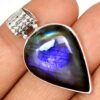 Pendentif protection labradorite violet très rare! Monture argent 925 ref 0415