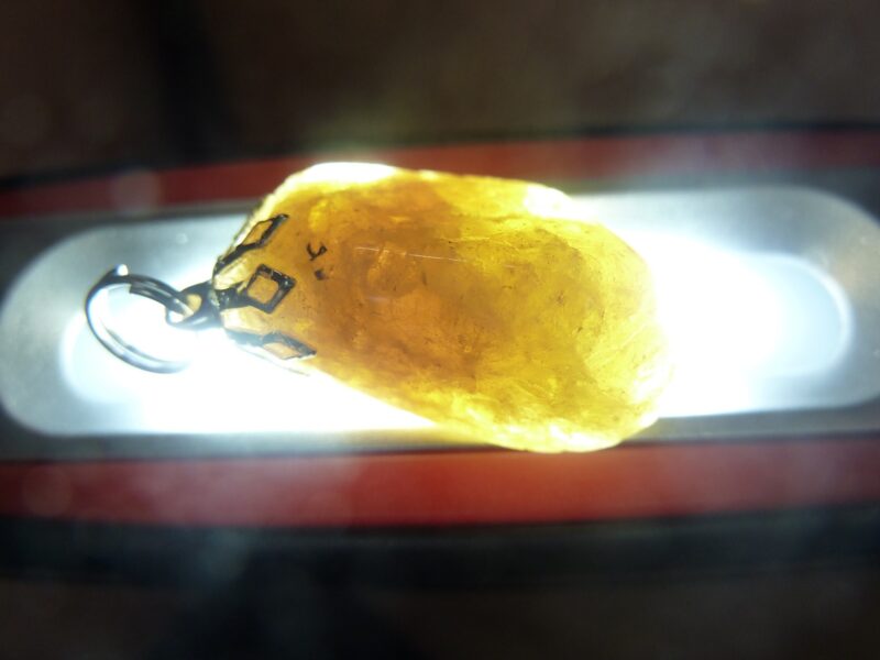 PENDENTIF HELIODORE GEMME 10 FOIS +PUISSANT QUE LA CITRINE! ref 1244