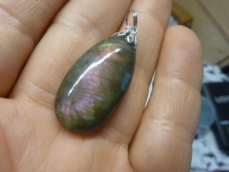 Pendentif protection labradorite violet très rare! ref 5982 – Image 3