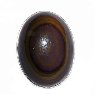 Bague obsidienne oeil celeste argent 925 taille 56 1/2 ref 9081