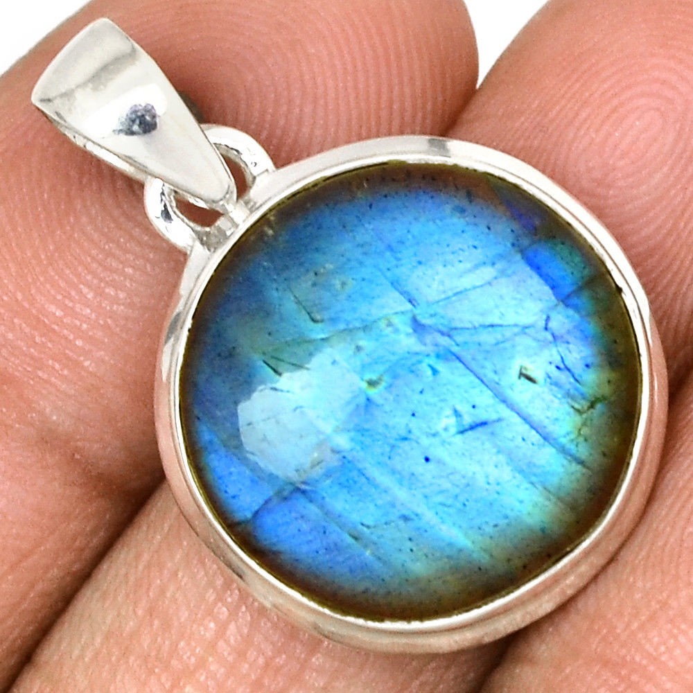 Pendentif labradorite monture argent 925 ref 7514