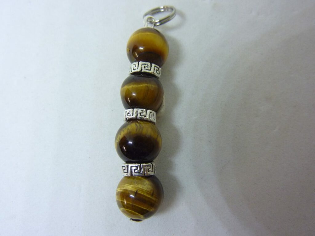 Pendentif Oeil de tigre-Perles rondes 8 mm