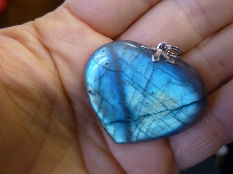 Pendentif coeur labradorite 27,5 gr ref 3799