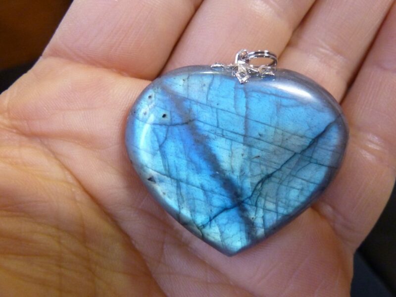 Pendentif coeur labradorite 27,5 gr ref 3799