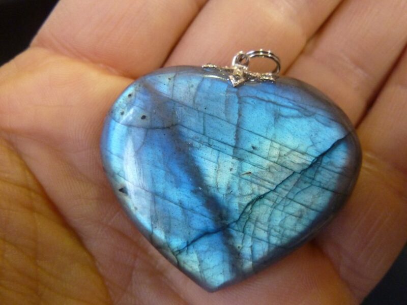 Pendentif coeur labradorite 27,5 gr ref 3799