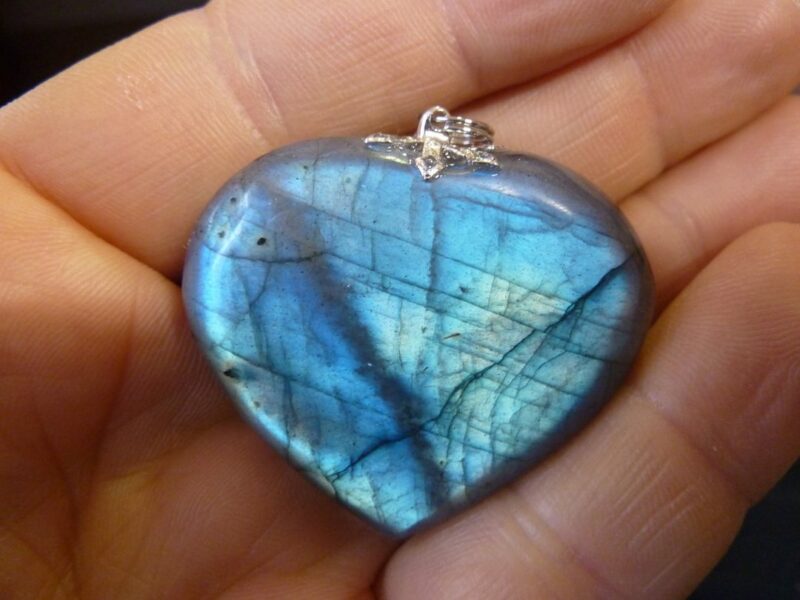 Pendentif coeur labradorite 27,5 gr ref 3799