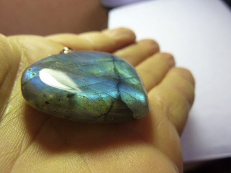 Pendentif coeur labradorite 27,5 gr ref 3799