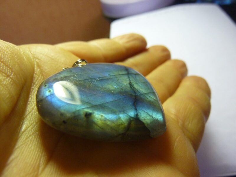 Pendentif coeur labradorite 27,5 gr ref 3799
