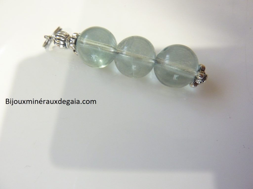 Pendentif Fluorite - Perles rondes 10 mm