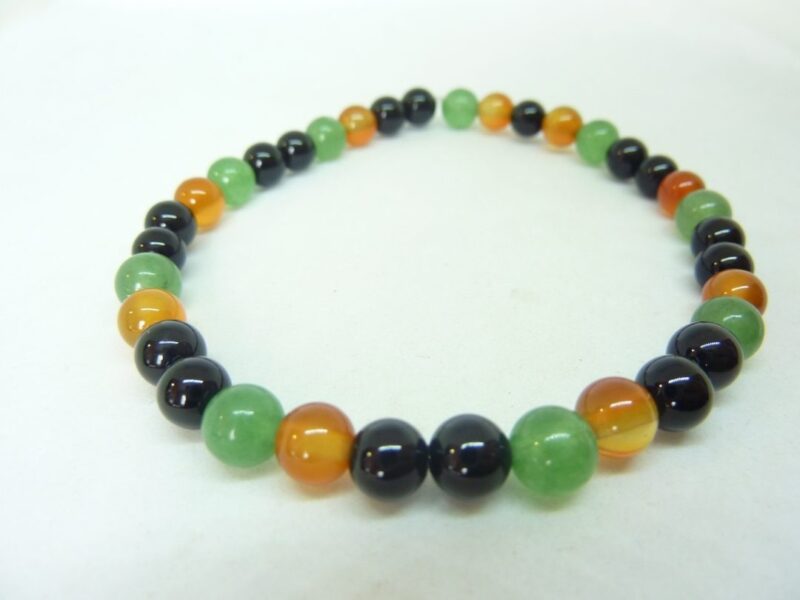 Bracelet Tourmaline noire-cornaline-aventure verte