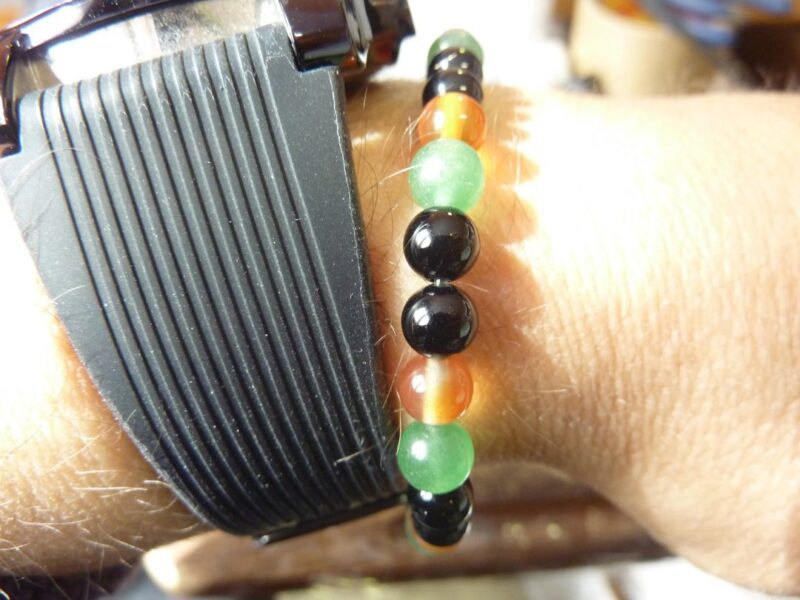 Bracelet Tourmaline noire,cornaline,aventure verte