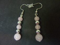 Boucles d'oreilles Hématite-quartz rose joie estime